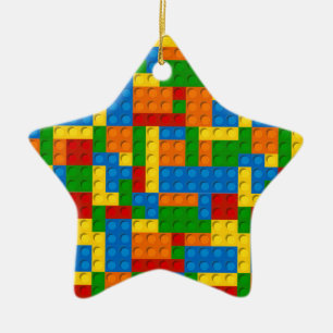 colourful plastic blocks ceramic ornament