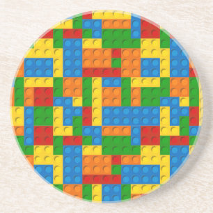 colourful plastic blocks coaster