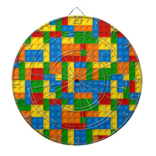 colourful plastic blocks dartboard