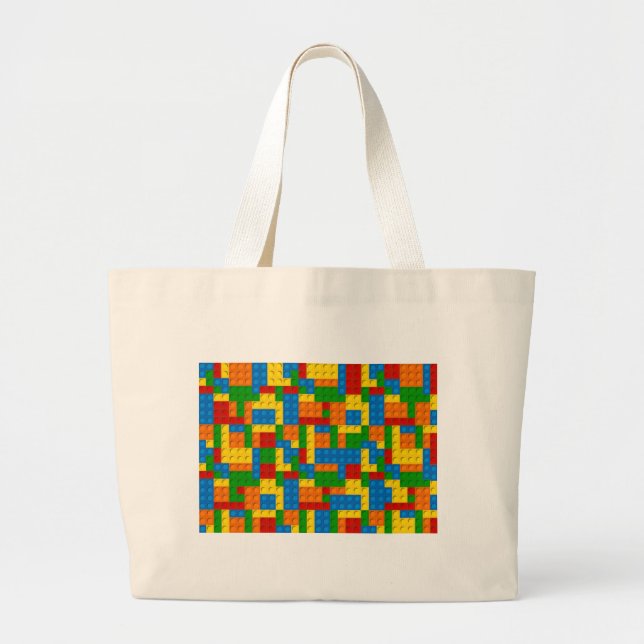 colourful plastic blocks large tote bag (Front)