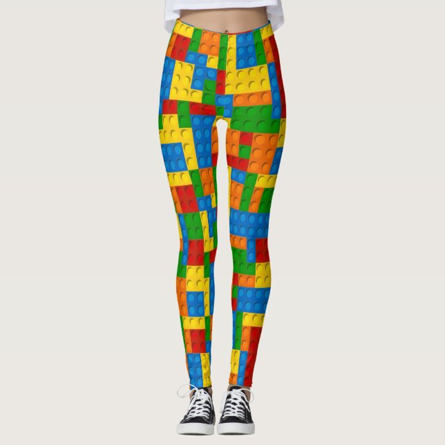 colourful plastic blocks leggings (Front)