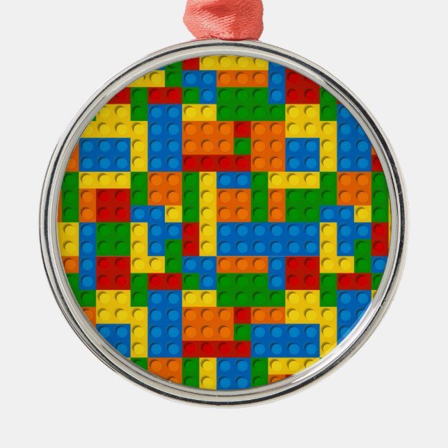 colourful plastic blocks metal ornament (Front)