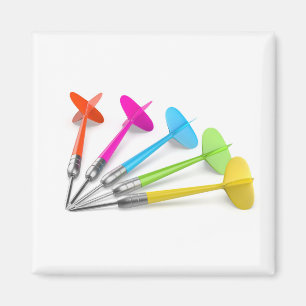 Colourful plastic darts magnet