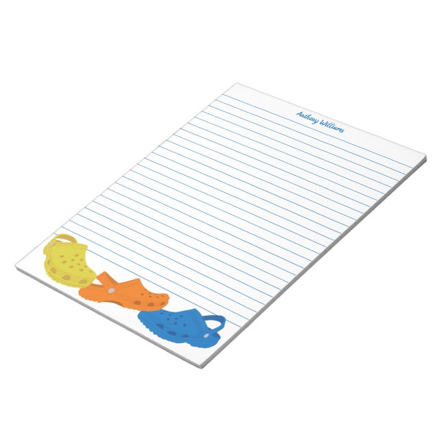 Colourful Plastic Shoes Personalized Writing Paper Notepad (Angled)