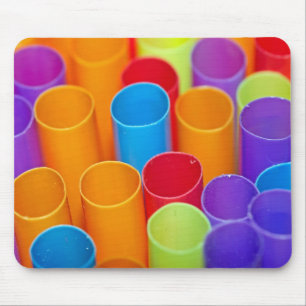 Colourful Plastic Straw Collection Mouse Pad