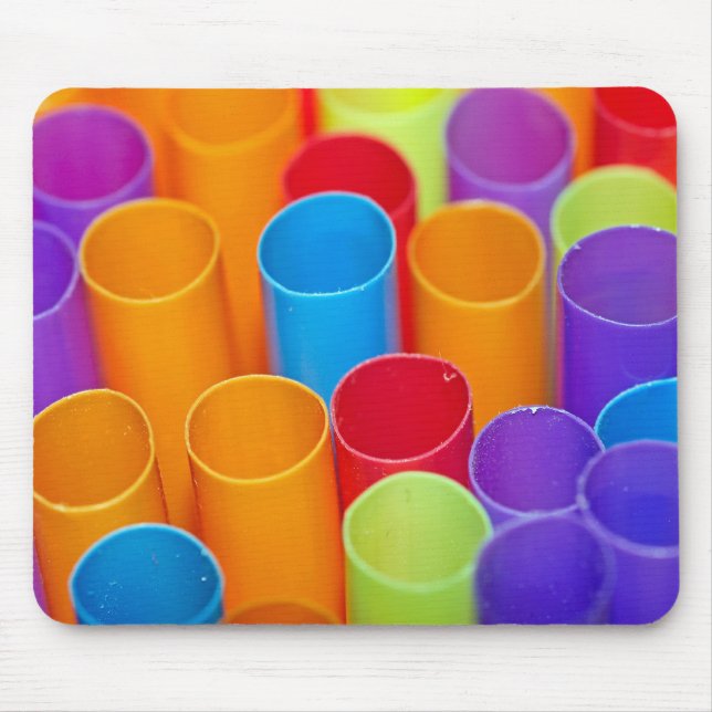 Colourful Plastic Straw Collection Mouse Pad (Front)