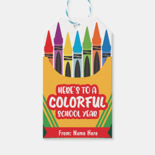 Colourful playful Crayola Colour First Day Of Scho Gift Tags