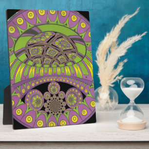 Colourful Plum Yellow lace decorative ethnic Plaque