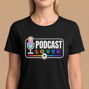Colourful Podcast Lover Microphone T-Shirt