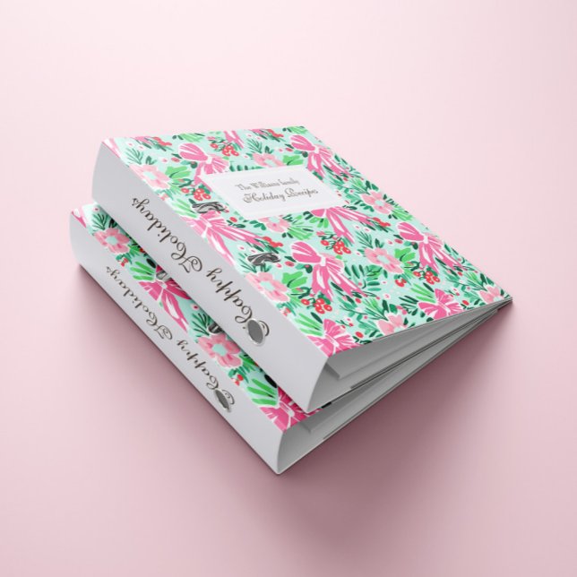 Colourful Poinsettia Bows Holiday Family Binder (Creator Uploaded)