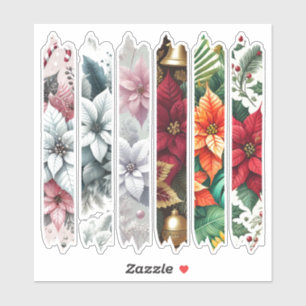 Colourful Poinsettia Washi Tape Scrapbook Stickers