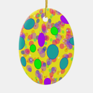 colourful pokka dots ceramic ornament