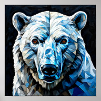 Colourful Polar Bear Mosaic Arctic Art 🐻❄️🎨