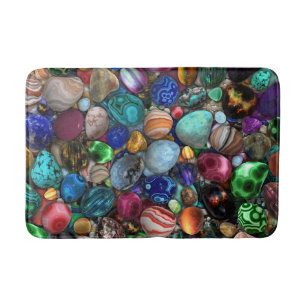 Colourful Polished Stones Bath Mat
