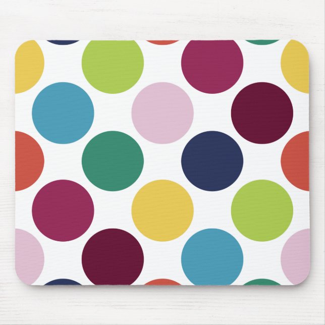 Colourful Polka Dot Bubble Personalized Mousepad (Front)