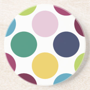 Colourful Polka Dot Bubble Round Dot Polka Coaster