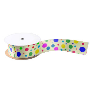 Colourful Polka Dot Bubbles Ribbon Satin Ribbon
