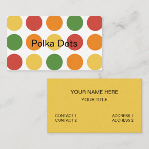 Colourful Polka Dot Business Card