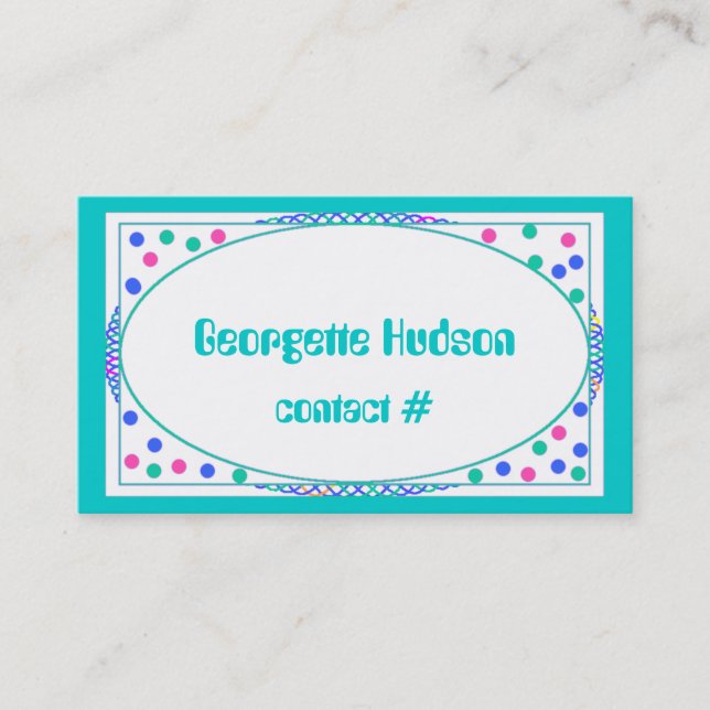 Colourful Polka Dot Calling Card Template (Front)