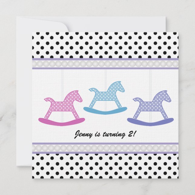 Colourful Polka Dot : Carousel Party Invitation (Front)