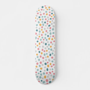 Colourful Polka Dot Confetti Pattern  Skateboard
