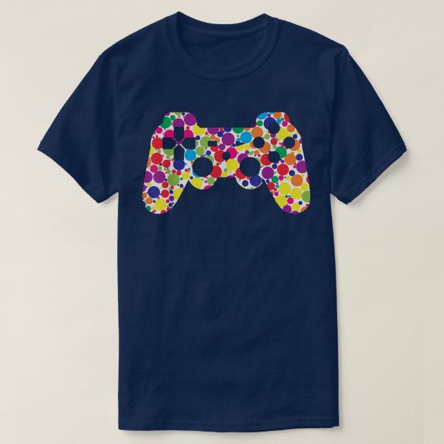 Colourful Polka Dot Game Controller International  T-Shirt (Design Front)