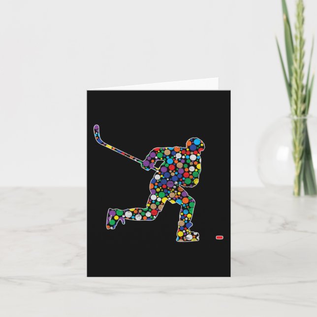 Colourful Polka Dot Hockey International Dot Day  Card (Front)