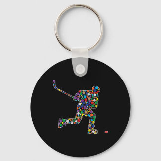 Colourful Polka Dot Hockey International Dot Day  Keychain