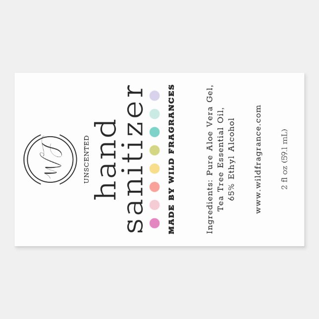 Colourful Polka Dot Large Hand Sanitizer Soap Sticker (Front)