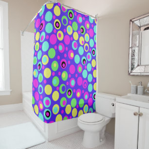 Colourful Polka Dot Party Shower Curtain