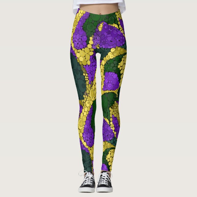 Colourful polka dot pattern leggings (Front)