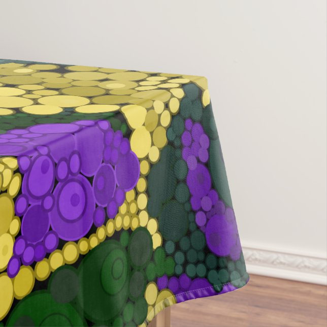 Colourful polka dot pattern tablecloth (In Situ)