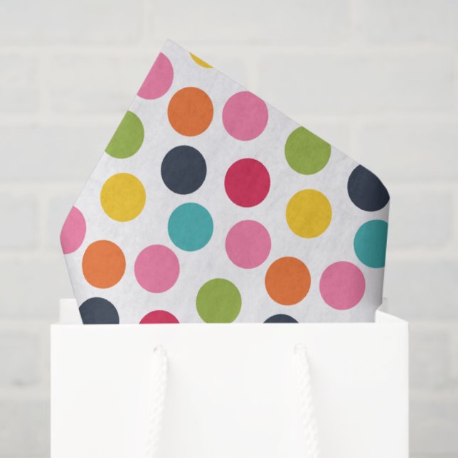 Colourful polka dot pattern tissue paper (Gift Bag)