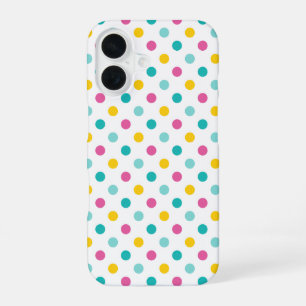 Colourful Polka Dot Seamless Pattern iPhone 16 Case