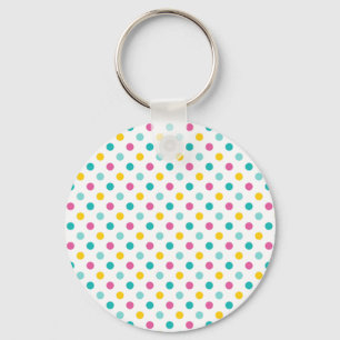 Colourful Polka Dot Seamless Pattern Keychain