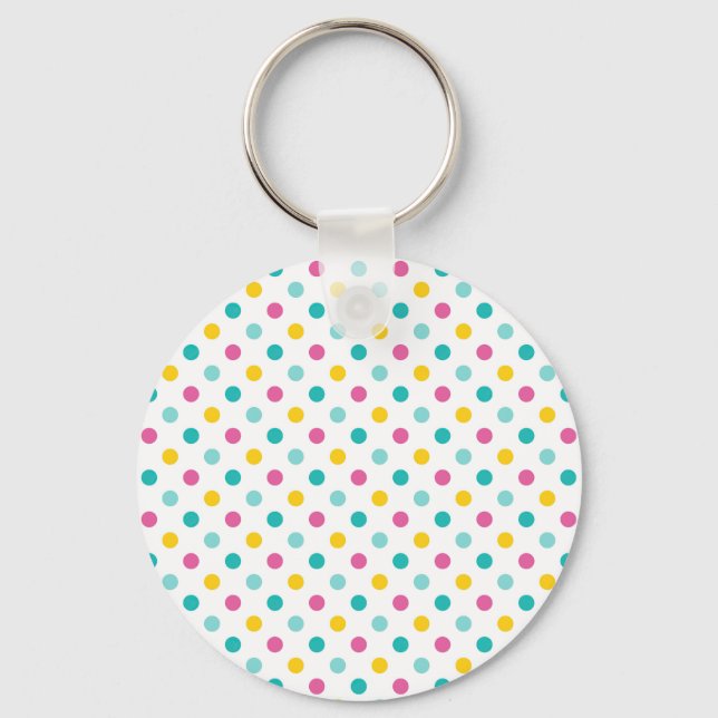 Colourful Polka Dot Seamless Pattern Keychain (Front)