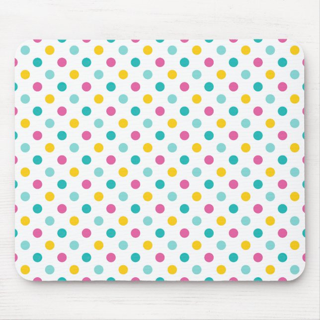 Colourful Polka Dot Seamless Pattern Mouse Pad (Front)