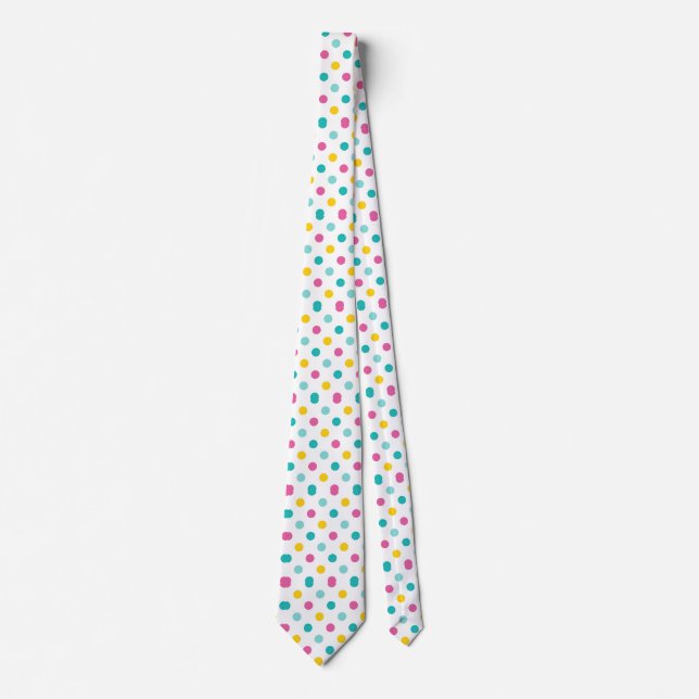 Colourful Polka Dot Seamless Pattern Tie (Front)