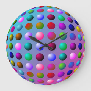 Colourful Polka Dot Wall Clock