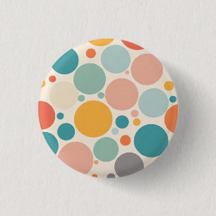 Colourful Polka Dots 1 Inch Round Button