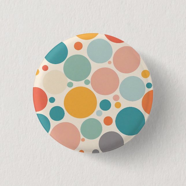 Colourful Polka Dots 1 Inch Round Button (Front)