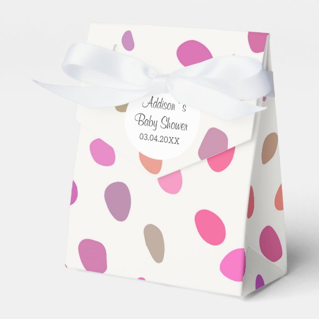 Colourful Polka Dots Baby Shower Favor Box (Front Side)