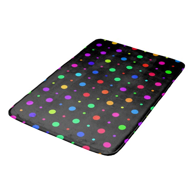 Colourful Polka Dots Bath Mat (Angled)