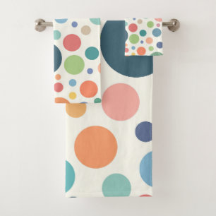 Colourful Polka Dots Bath Towel Set