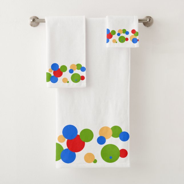 Colourful Polka Dots Bath Towel Set (Insitu)