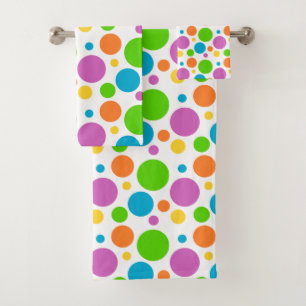 Colourful Polka Dots Bath Towel Set