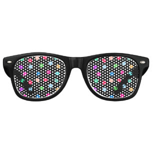 colourful polka dots black retro sunglasses