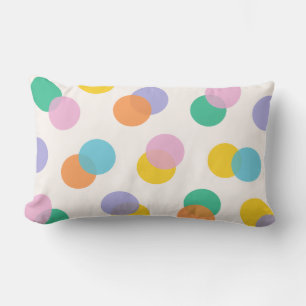 Colourful Polka Dots Confetti Kids Lumbar Pillow