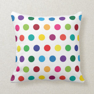 Colourful Polka Dots Cute Kids Throw Pillow