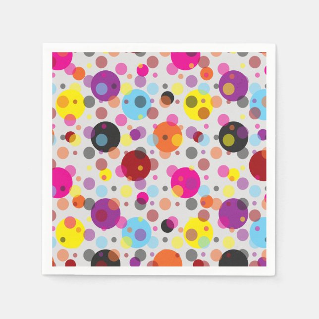 Colourful Polka Dots Design  Napkin (Front)